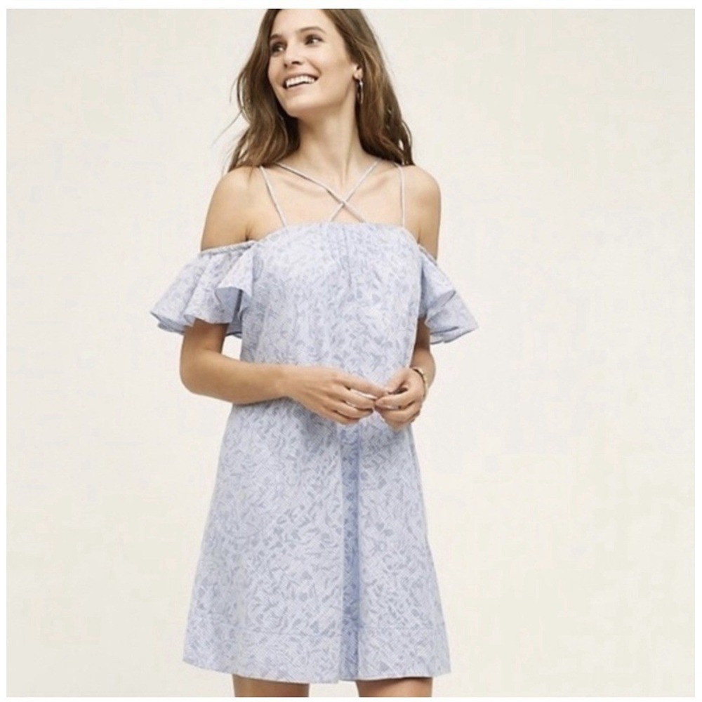 Anthropology blue dress size small Cottagecore Romantic